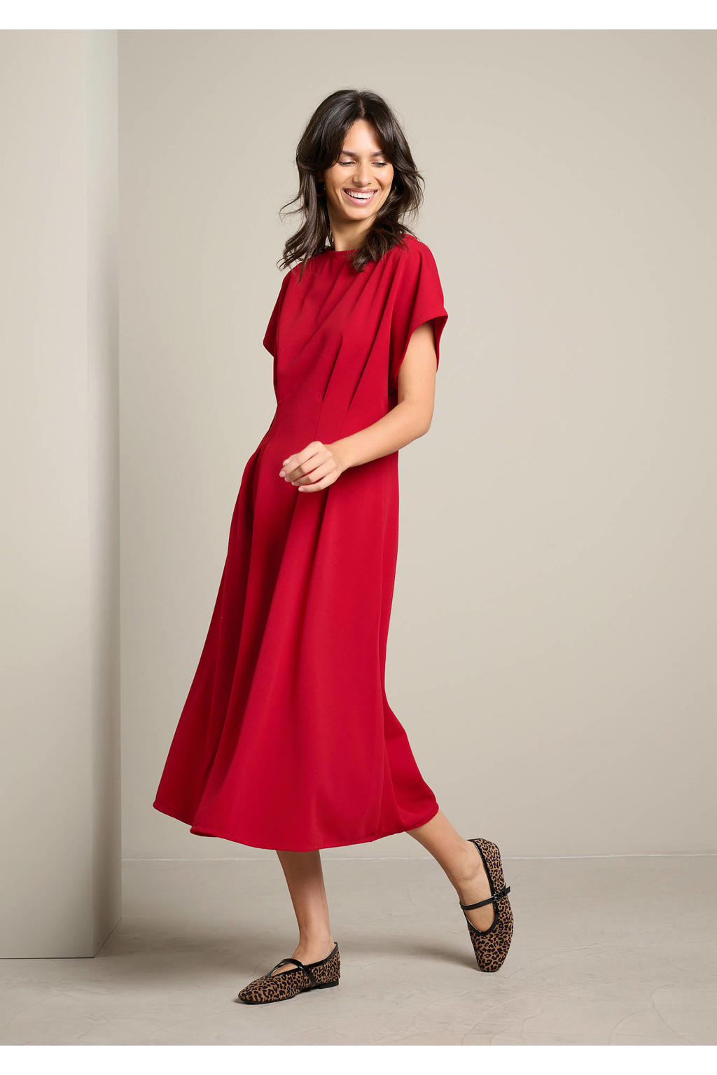 LOLALIZA midi jurk - rood