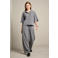 LOLALIZA wide leg gestreepte broek - grijs