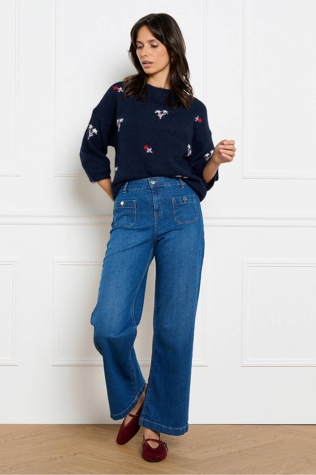 LOLALIZA wide leg jeans - mediumblauw