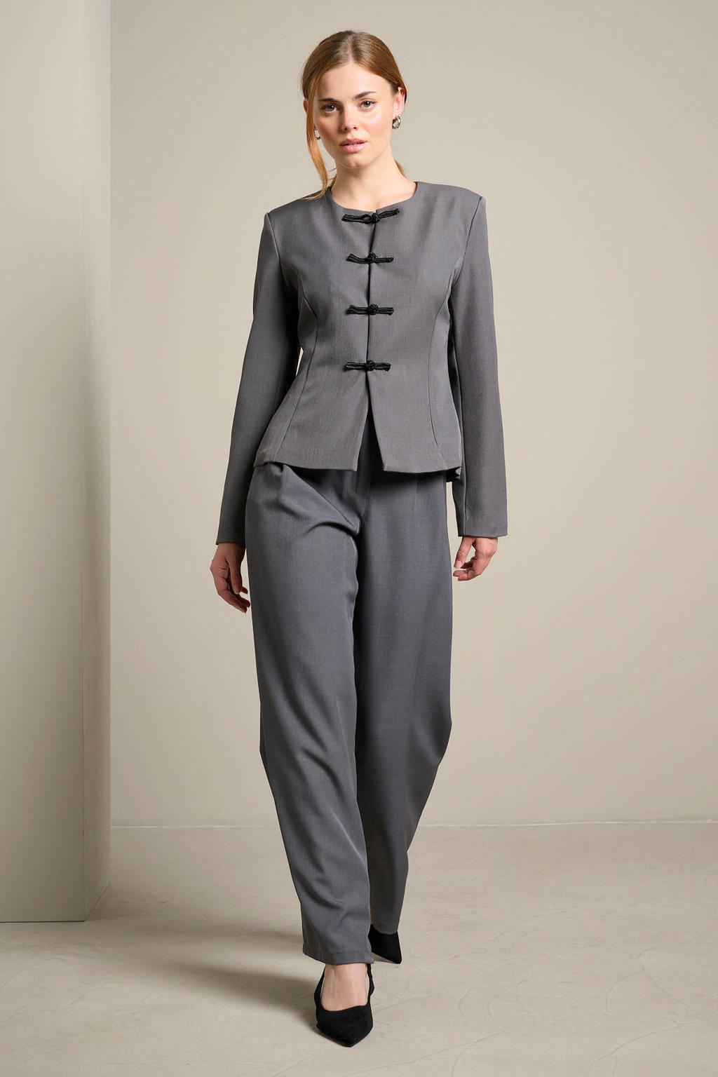 LOLALIZA wide leg broek - grijs
