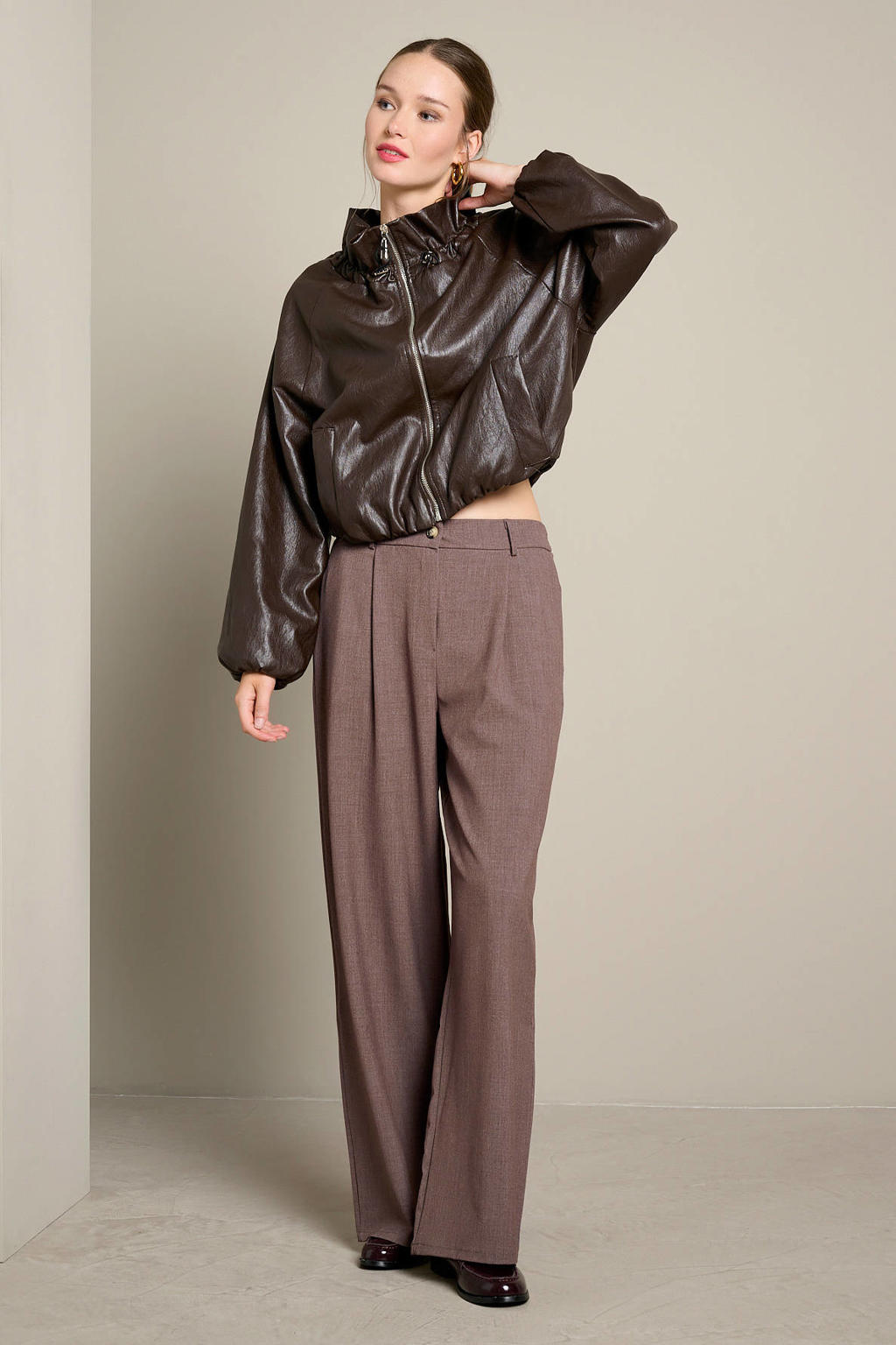 LOLALIZA straight leg broek - taupe