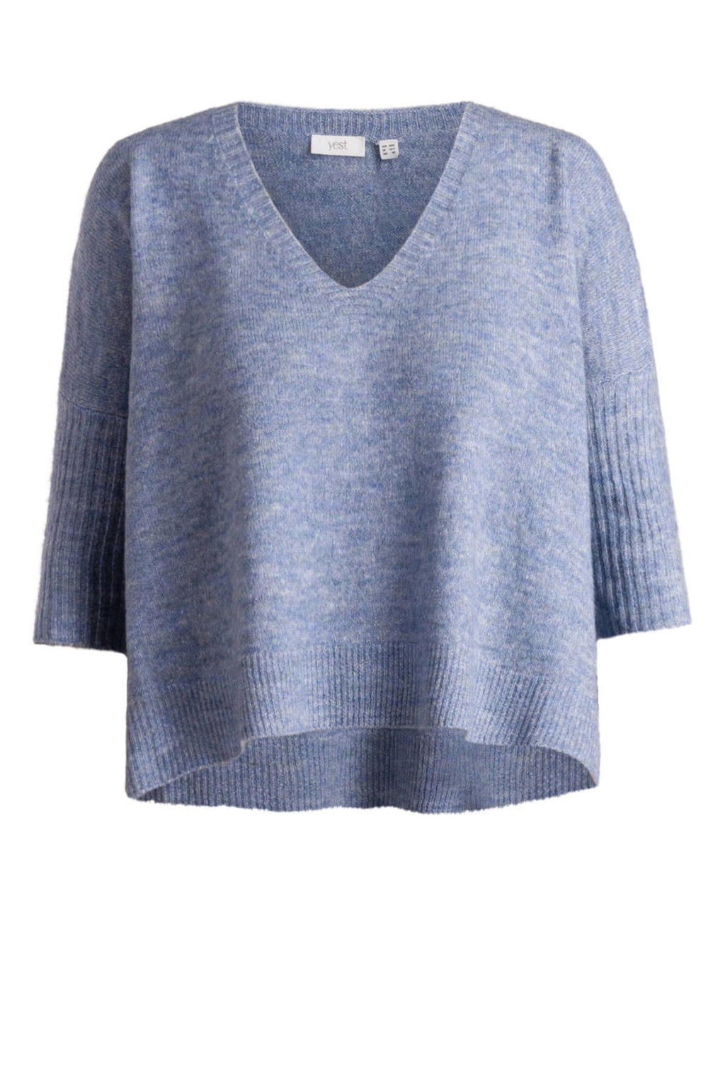 Yest Curve gebreide trui Plus Size met wol - lichtblauw