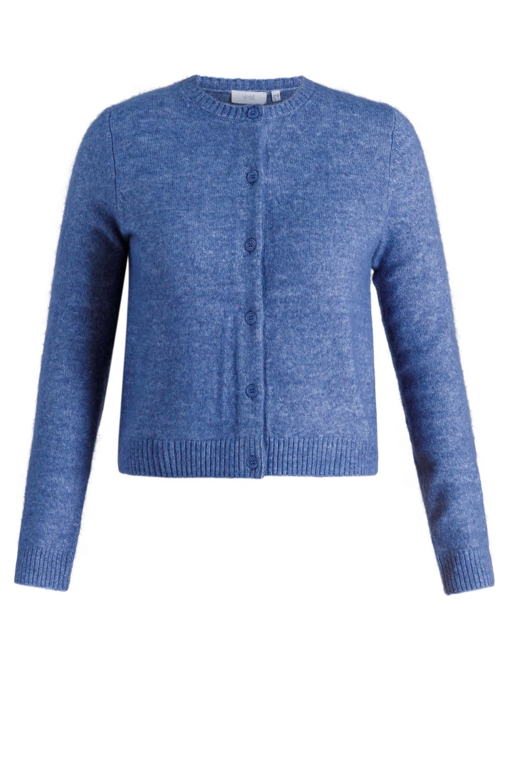 Yest Curve Plus Size wollen gebreid vest - blauw