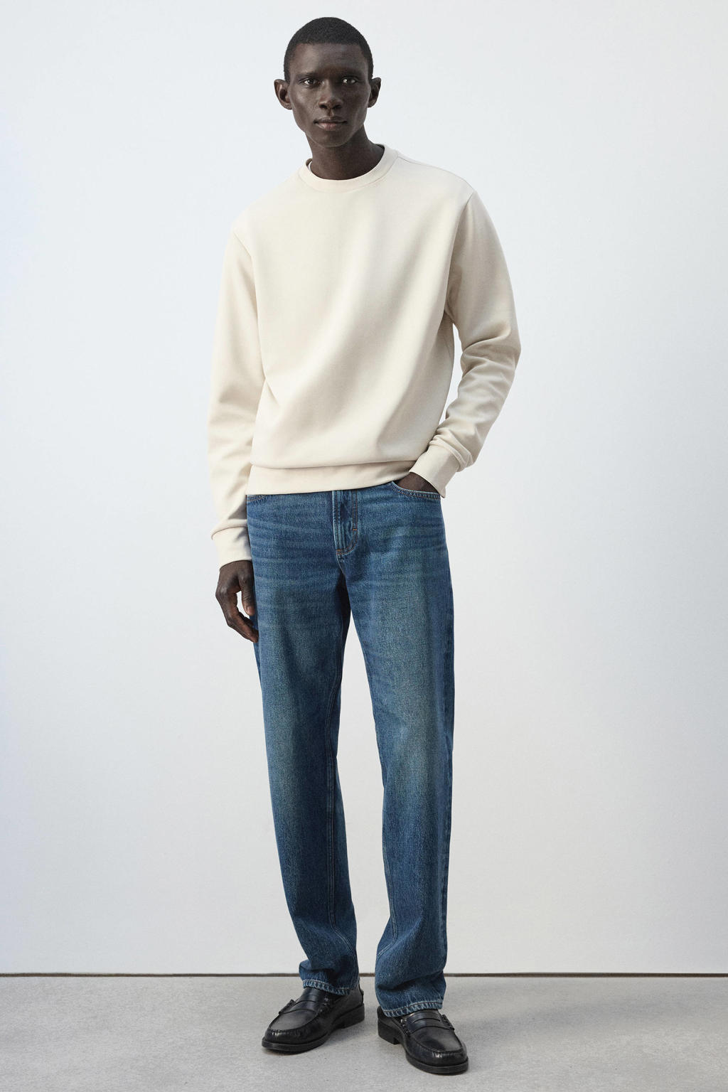 Mango Man regular fit sweater - naturel wit