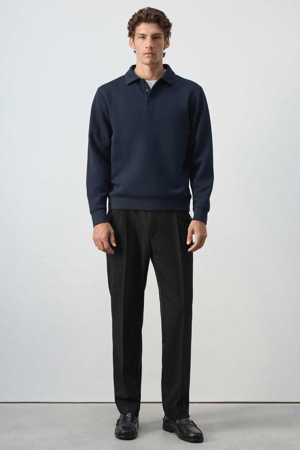 Mango Man regular fit sweater - donkerblauw