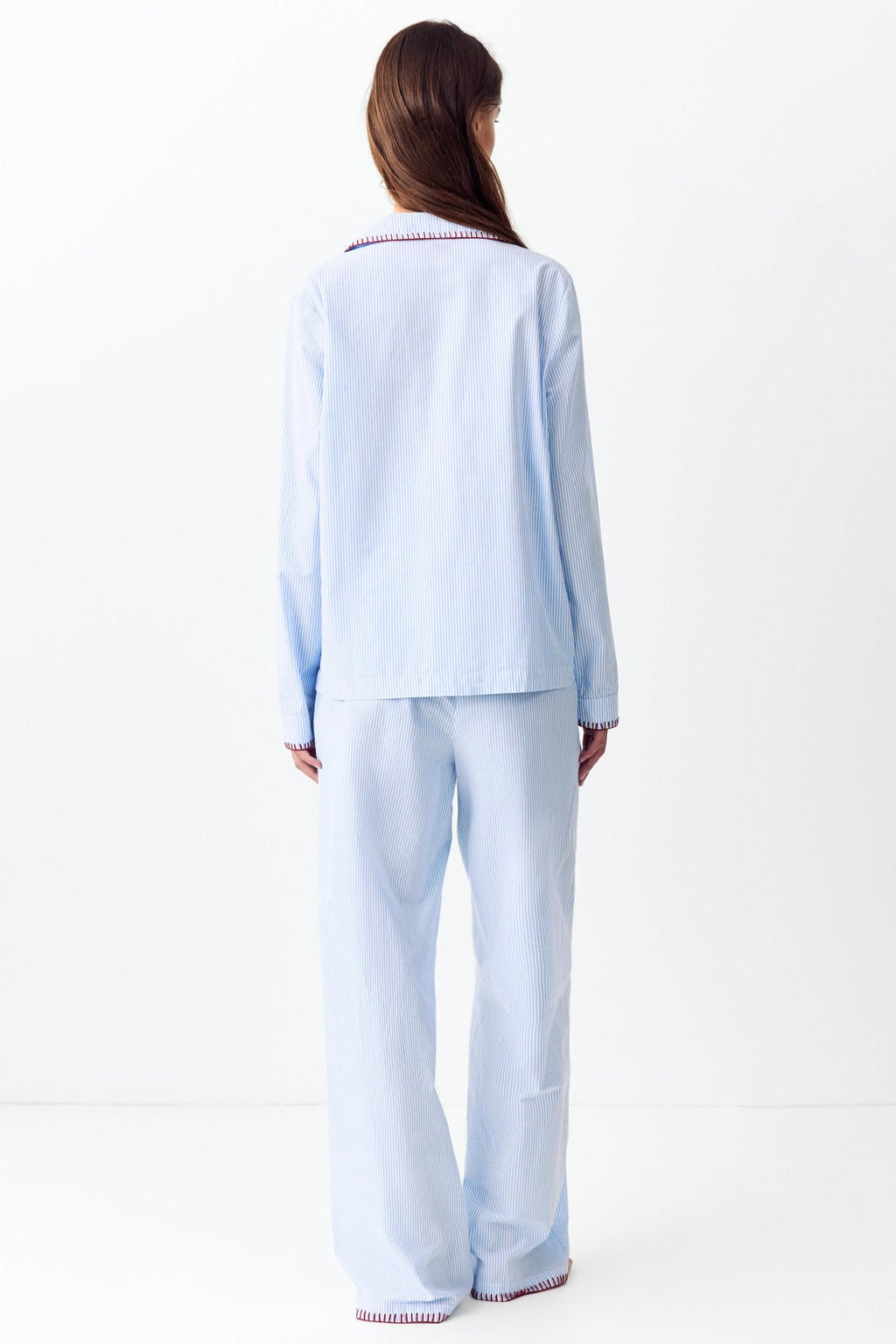 MANGO TEEN gestreepte pyjama - lichtblauw