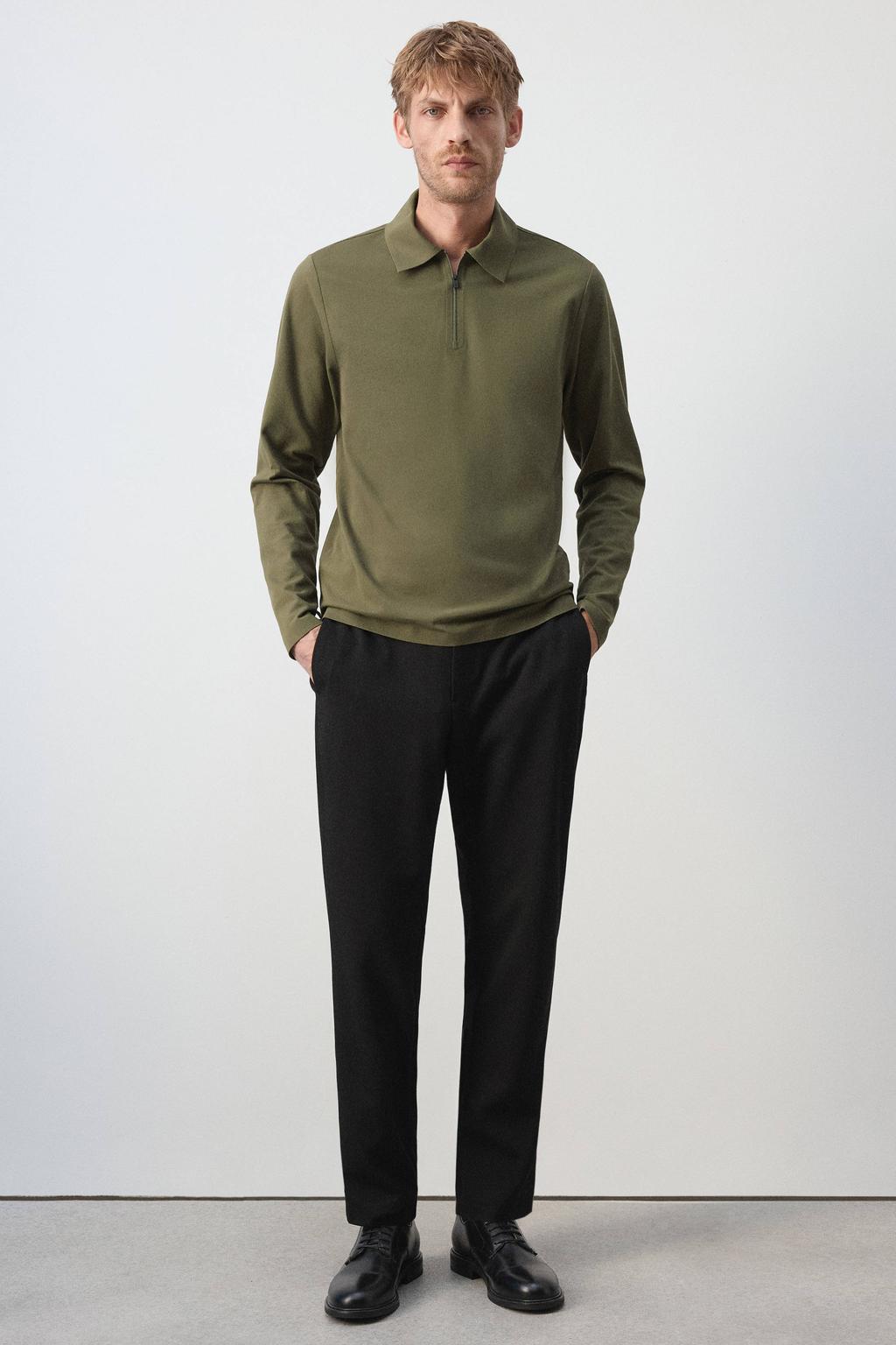 Mango Man regular fit polo - kaki