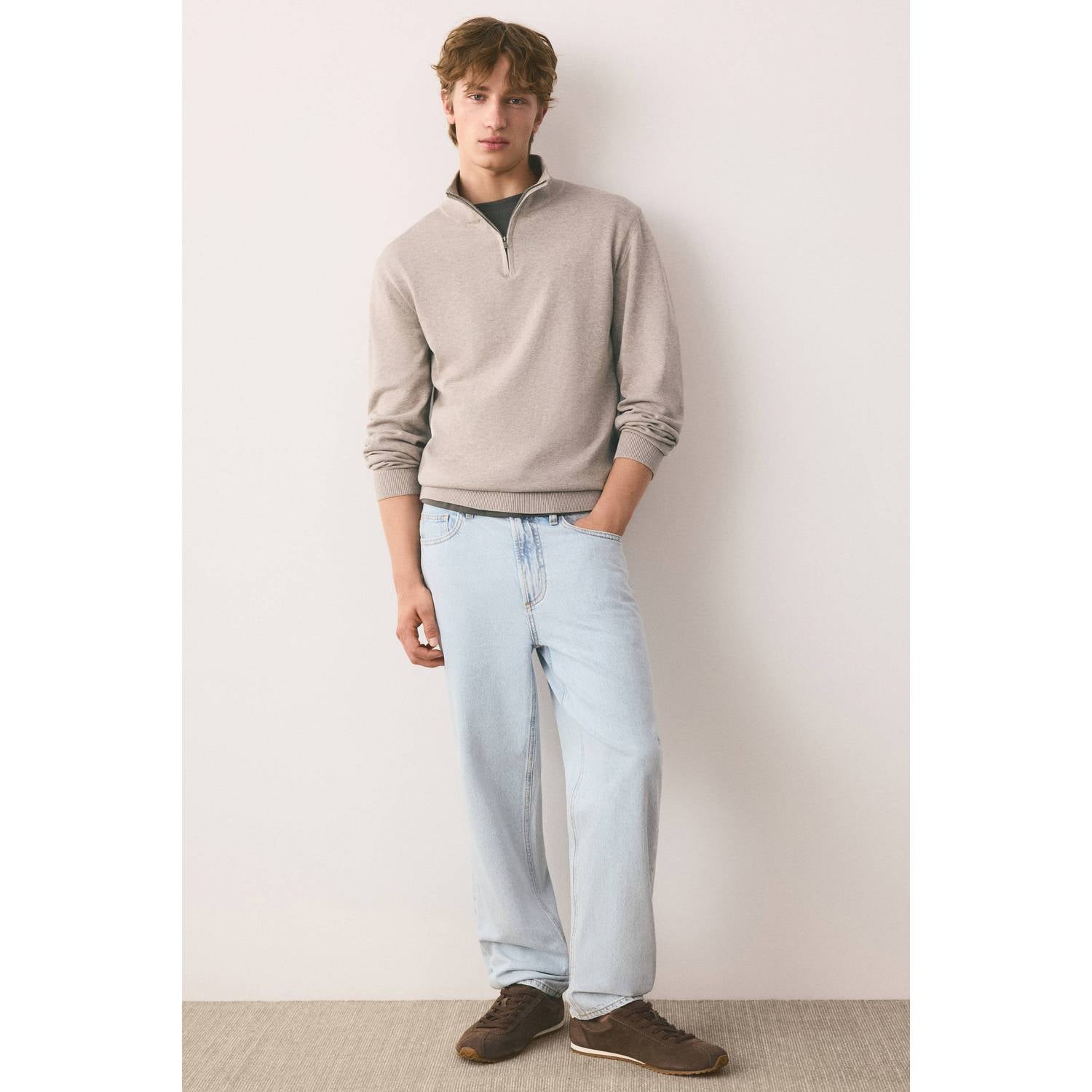 MANGO TEEN junior gebreide trui lichtbruin