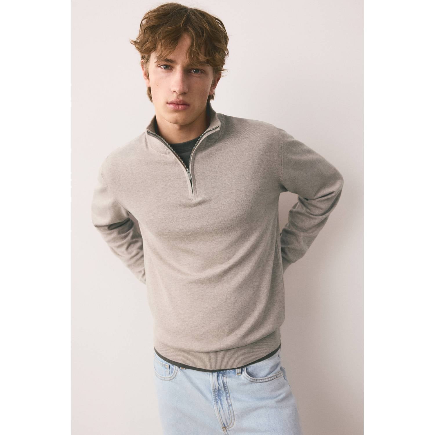 MANGO TEEN junior gebreide trui lichtbruin