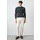 Mango Man relaxed fit gebreide gestreepte trui met kabels - donkerblauw