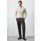 Mango Man relaxed fit gebreide gestreepte trui met kabels - pastelgrijs