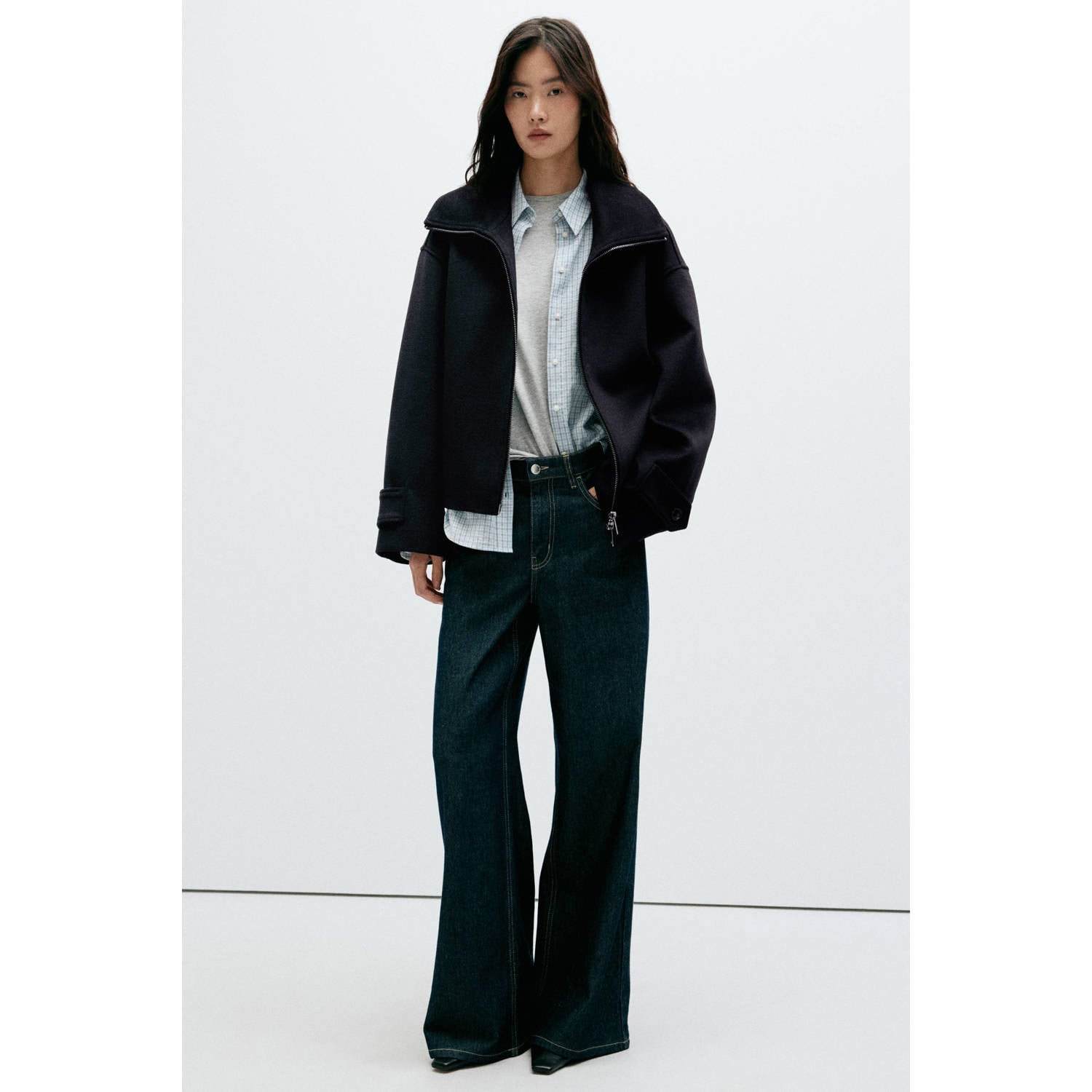 Mango mantel zwart