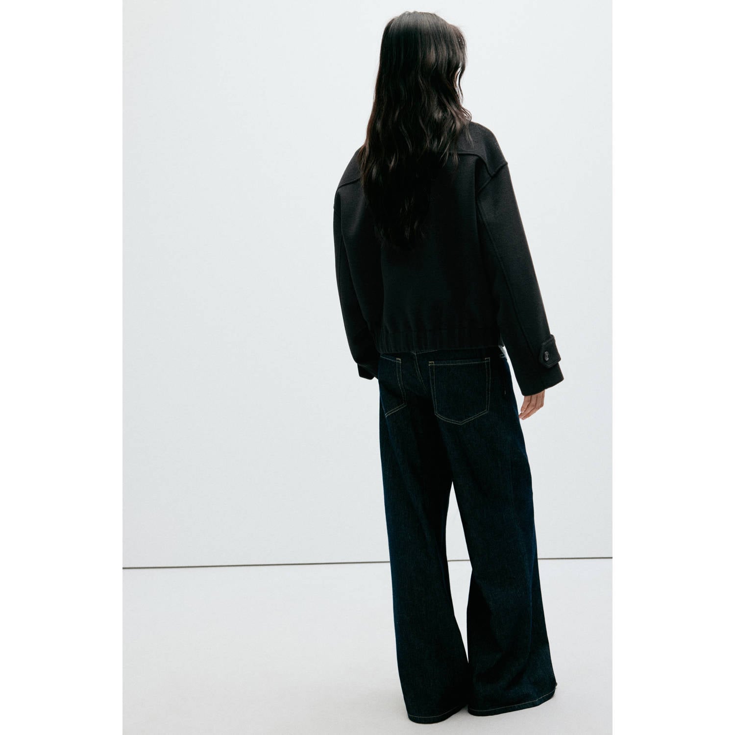 Mango mantel zwart