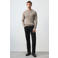 Mango Man relaxed fit gebreide trui met kabels - beige