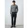 Mango Man katoenen regular fit gebreide geruite trui - marine