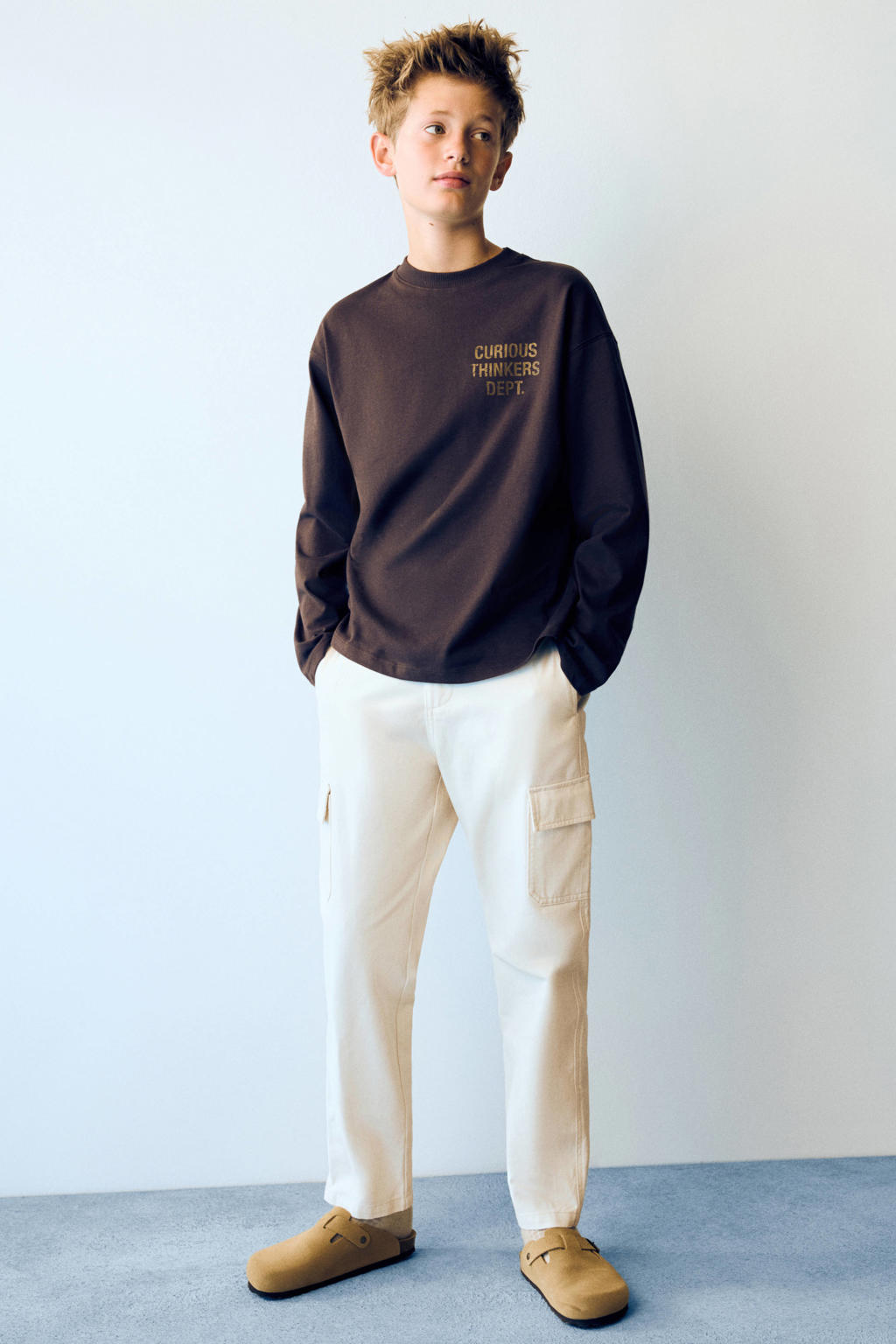 Mango Kids cargobroek - ecru