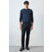 Mango Man wollen relaxed fit trui - donkerblauw