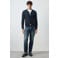 Mango Man gebreid vest met kabels - marine
