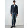 Mango Man gebreide vest met kabels - marine