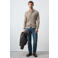 Mango Man gebreid vest met kabels - beige