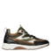 Cruyff leren sneakers met panterprint - kaki/zwart/goud