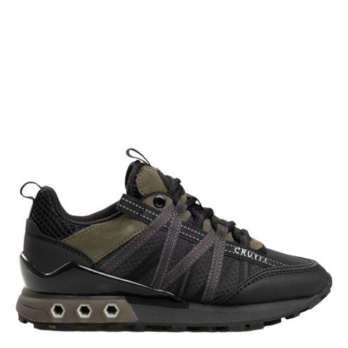 Cruyff leren sneakers donkergroen/zwart