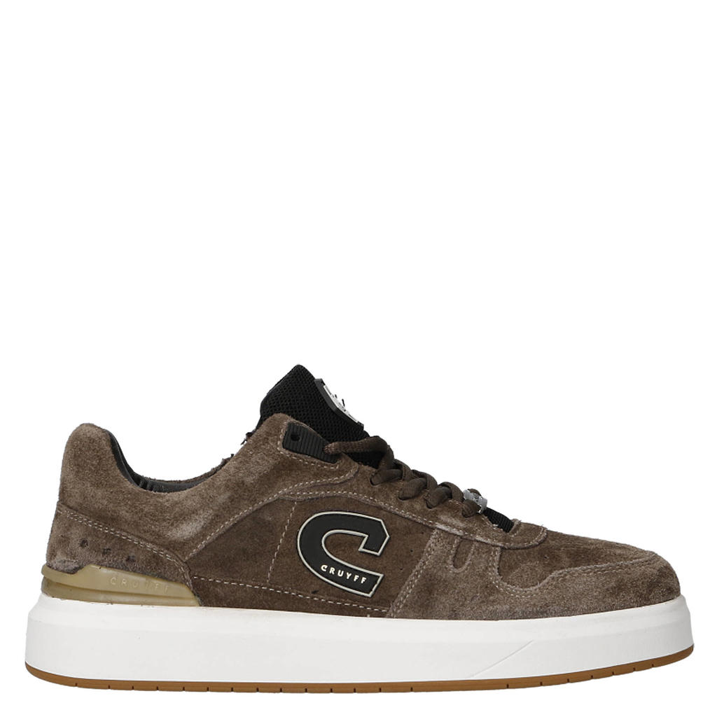 Bruin en zwarte jongens Cruyff suède sneakers - met veters