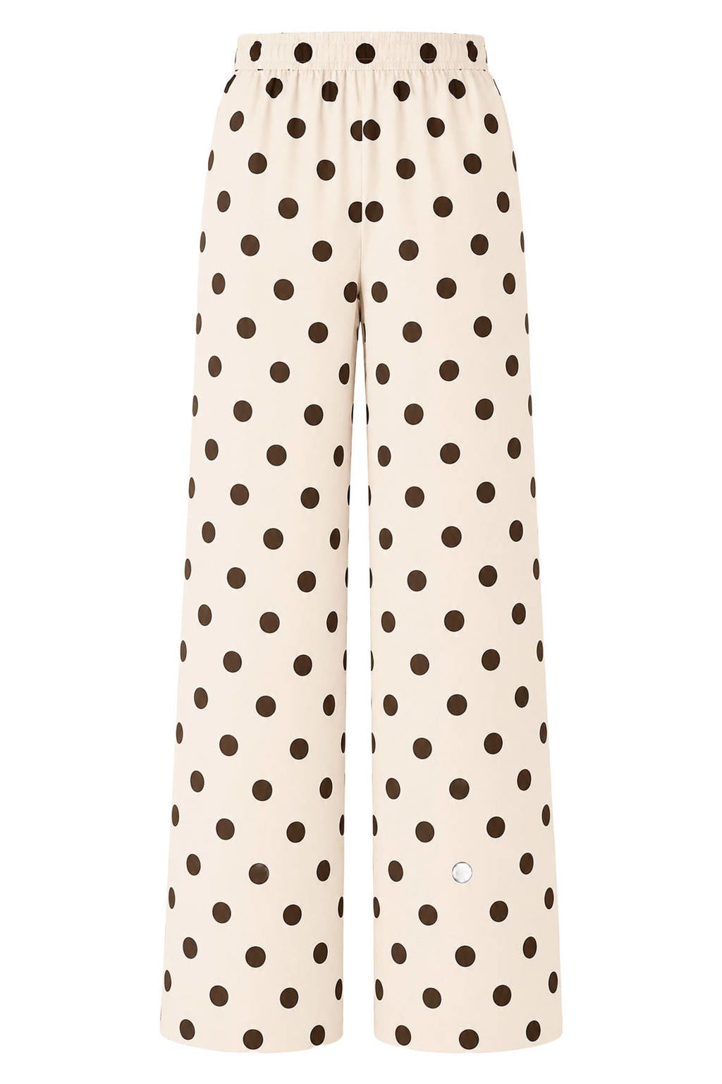 Ecru en donkerblauwe meisjes KIDS ONLY GIRL wide leg casual broek met stippenprint