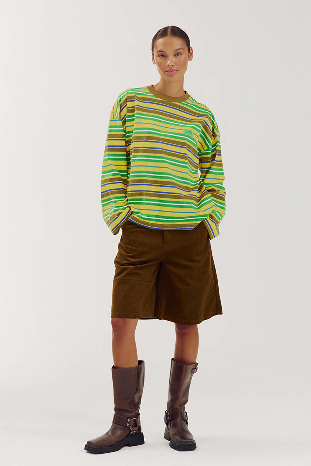 Harper & Yve x Tessa van Montfoort gestreept T-shirt - geel/groen