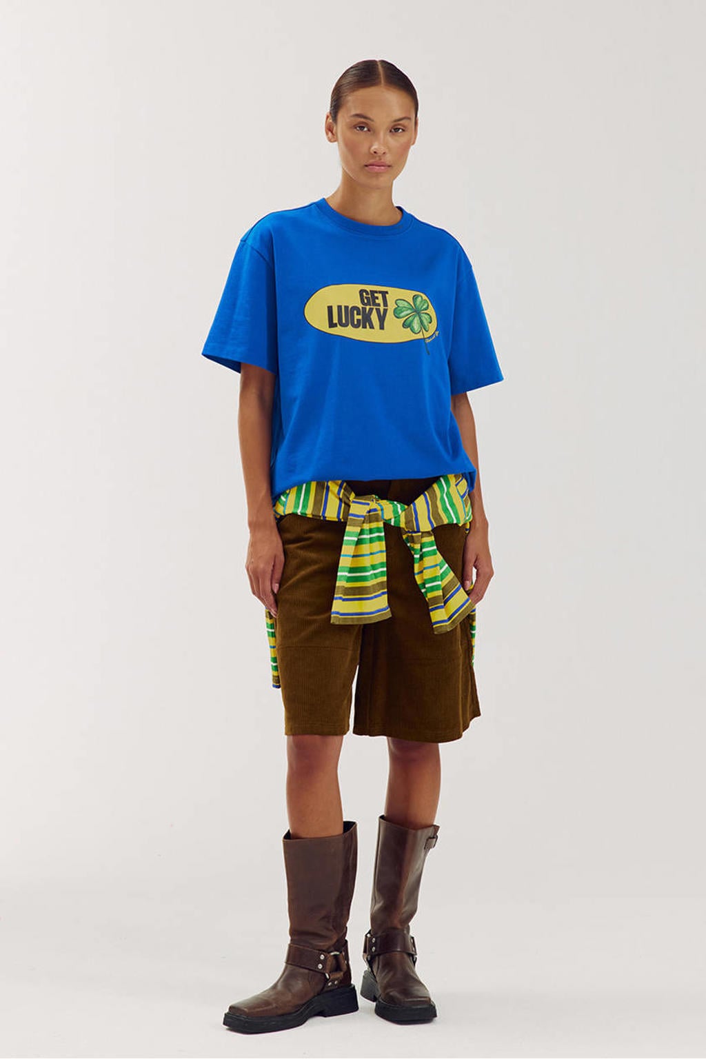 Harper & Yve x Tessa van Montfoort T-shirt met tekst - blauw