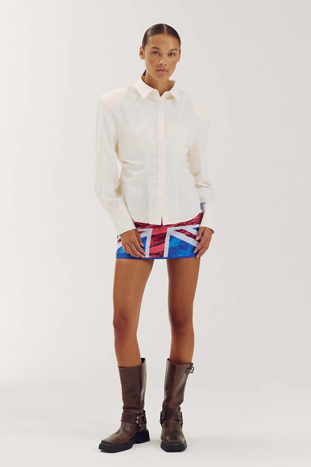 Harper & Yve x Tessa van Montfoort blouse met plooien - ecru