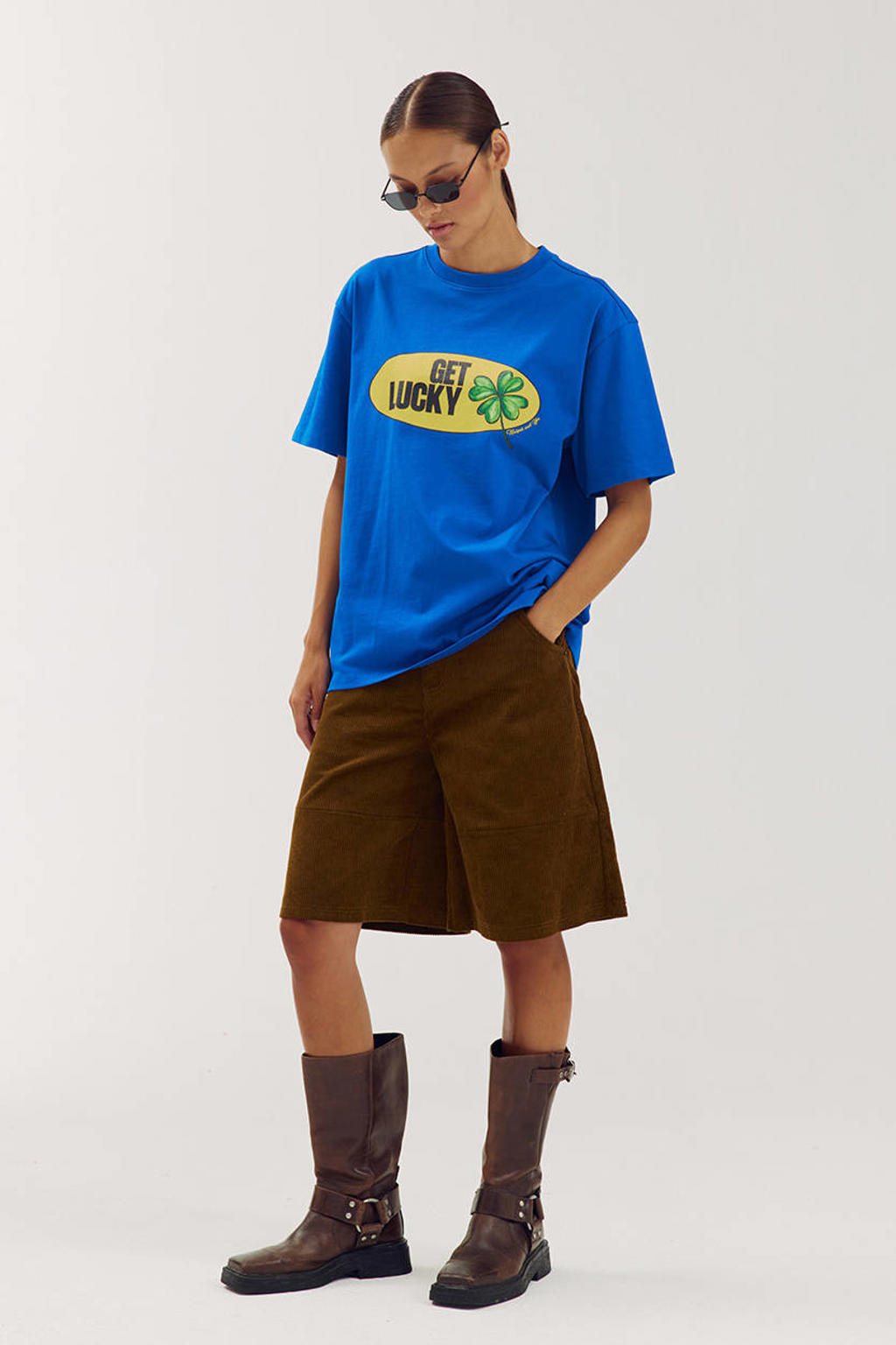 Harper & Yve x Tessa van Montfoort wide leg corduroy bermuda short - khaki