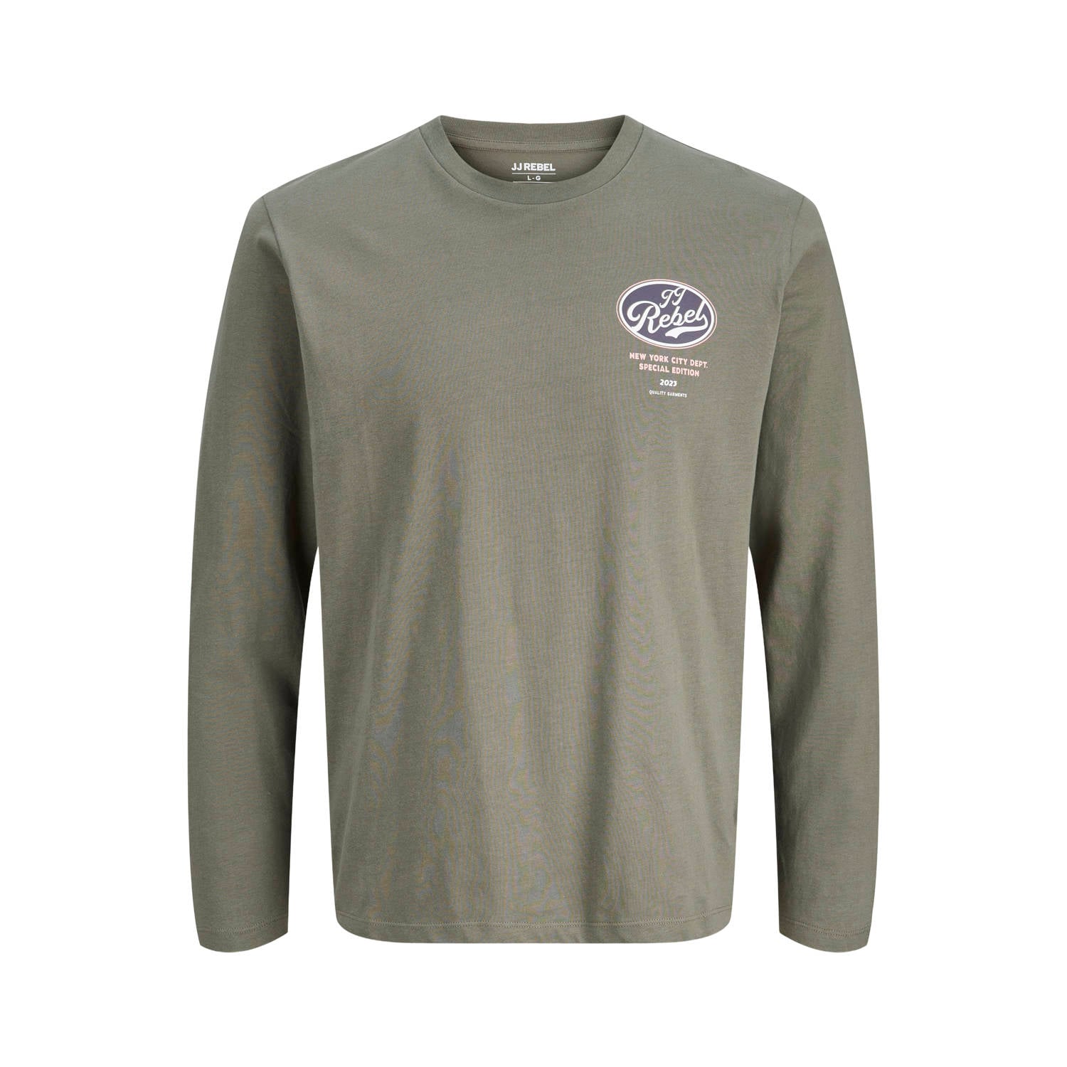 JJ REBEL regular fit longsleeve met logo tea leaf
