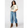 MS Mode Plus Size top met tekst - lichtgeel