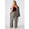 MS Mode Plus Size wide leg geruite broek met glitters - grijs/zwart