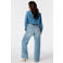 MS Mode Plus Size wide leg jeans met studs - mediumblauw