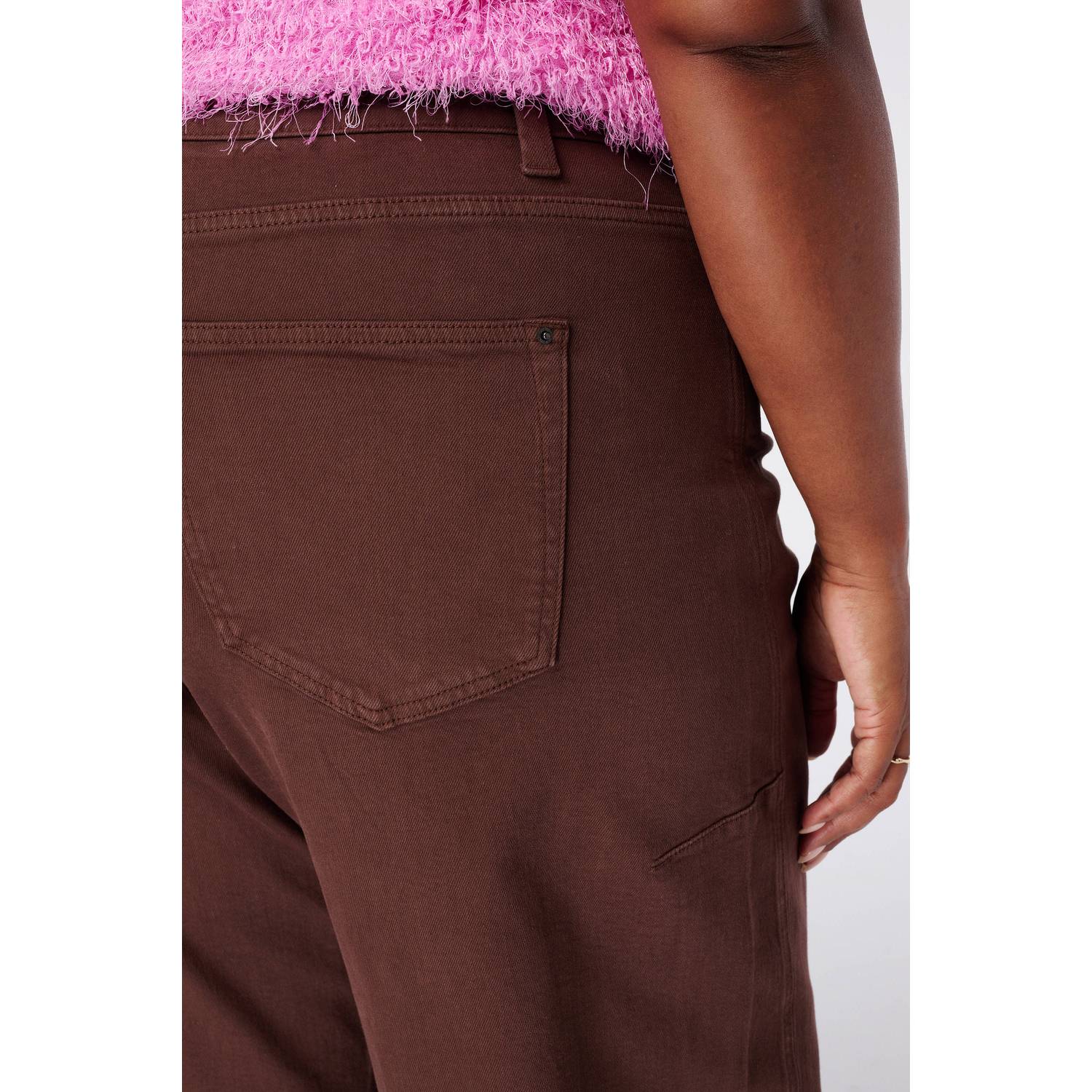 MS Mode high waist barrel jeans bruin