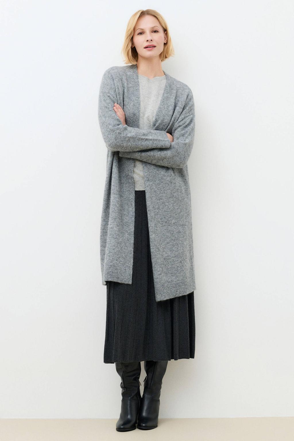 Caroll wollen gebreid vest - grijs