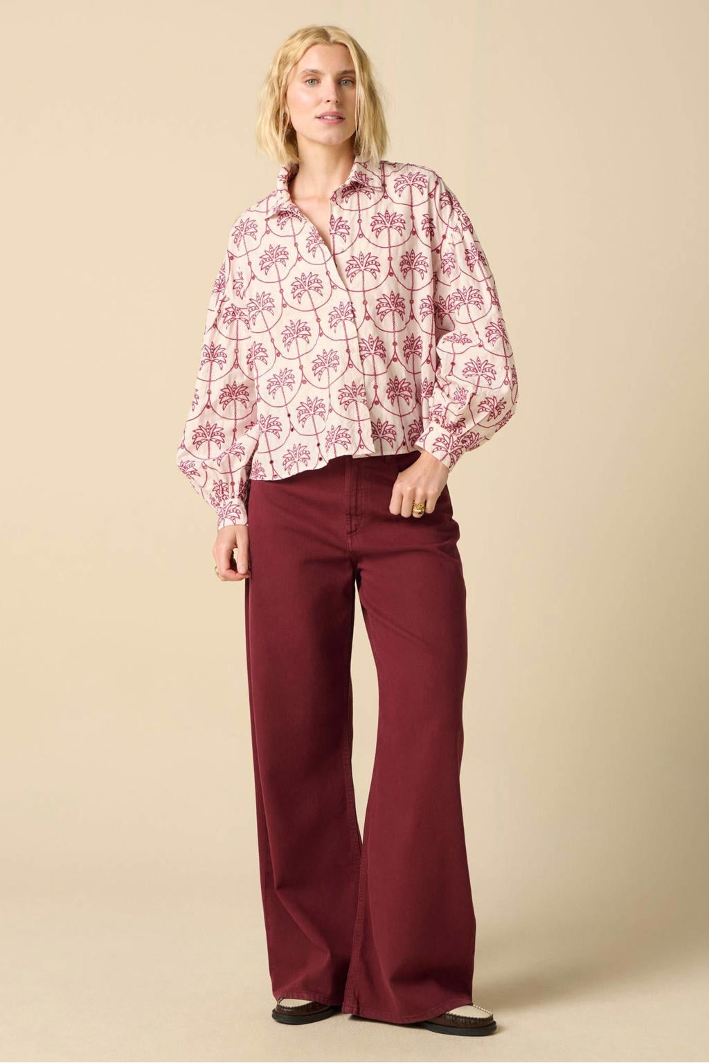 Sissy-Boy blouse met broderie - lichtroze