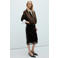 Mango imitatieleren midi rok - zwart