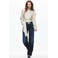 Mango gestreepte blouse met ceintuur - beige