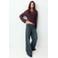 MANGO TEEN semi-transparante cropped blousetop met cut-out - donkerrood