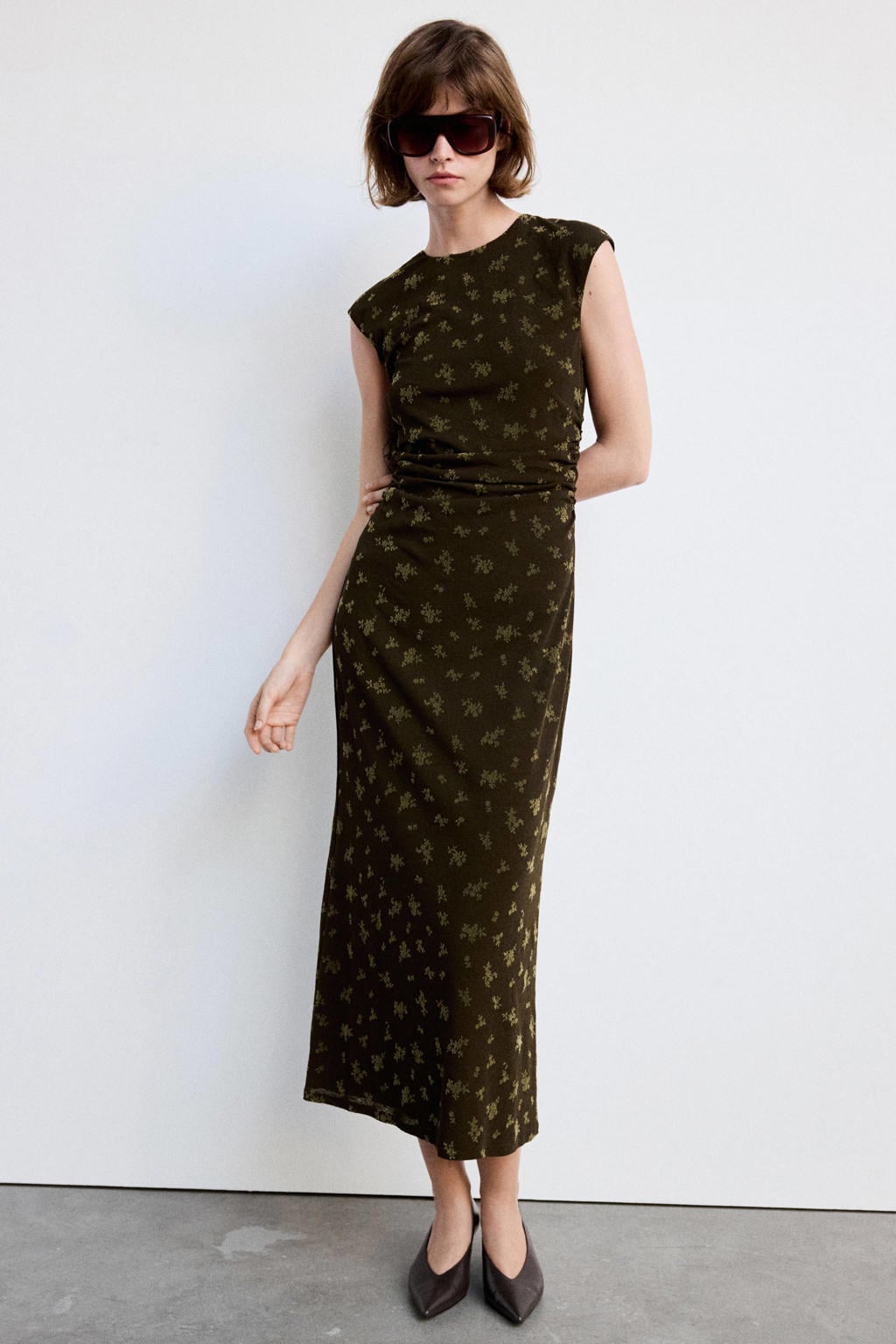 Bruine dames Mango van polyester met korte mouwen en ronde hals