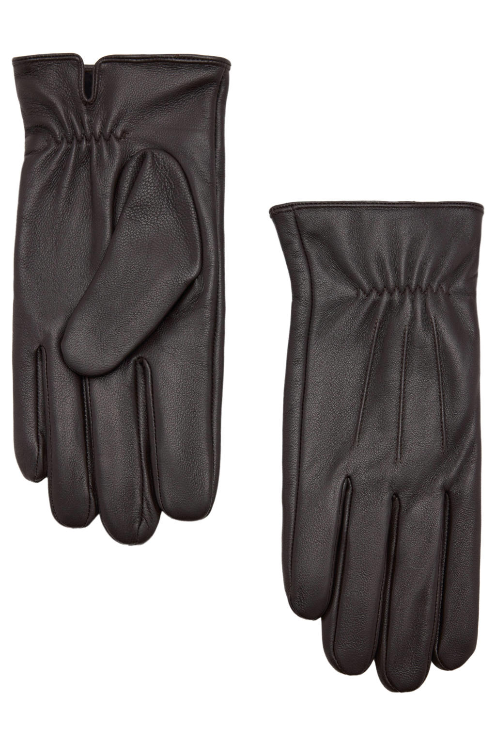 Mango Man leren handschoenen donkerbruin