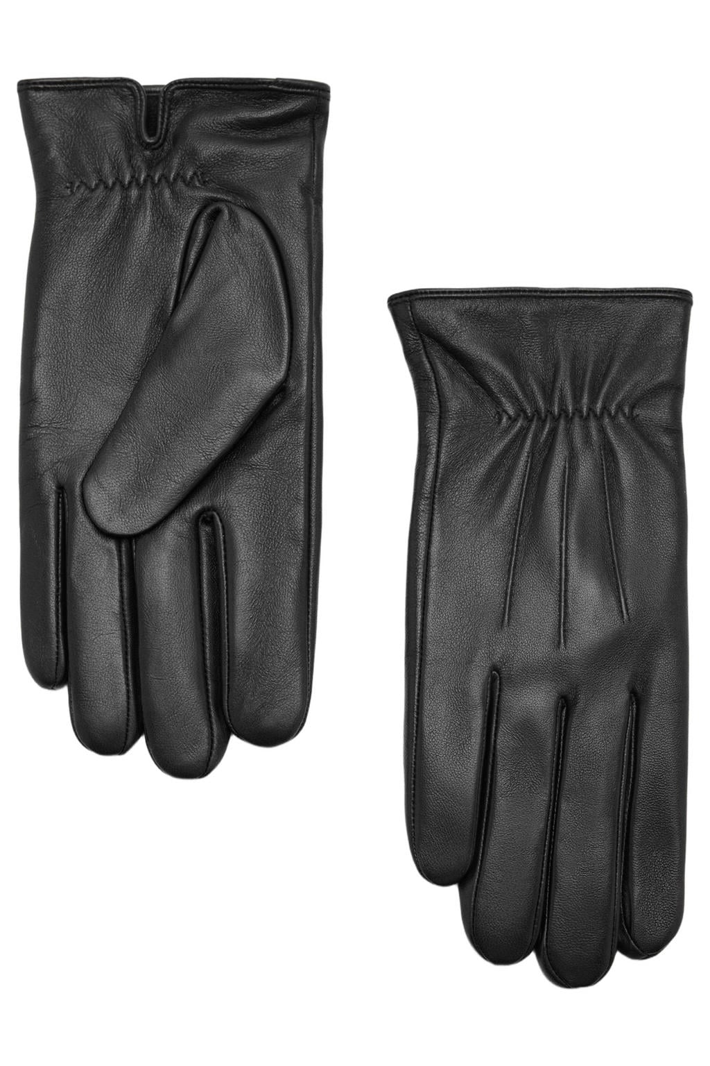 Mango Man leren handschoenen zwart