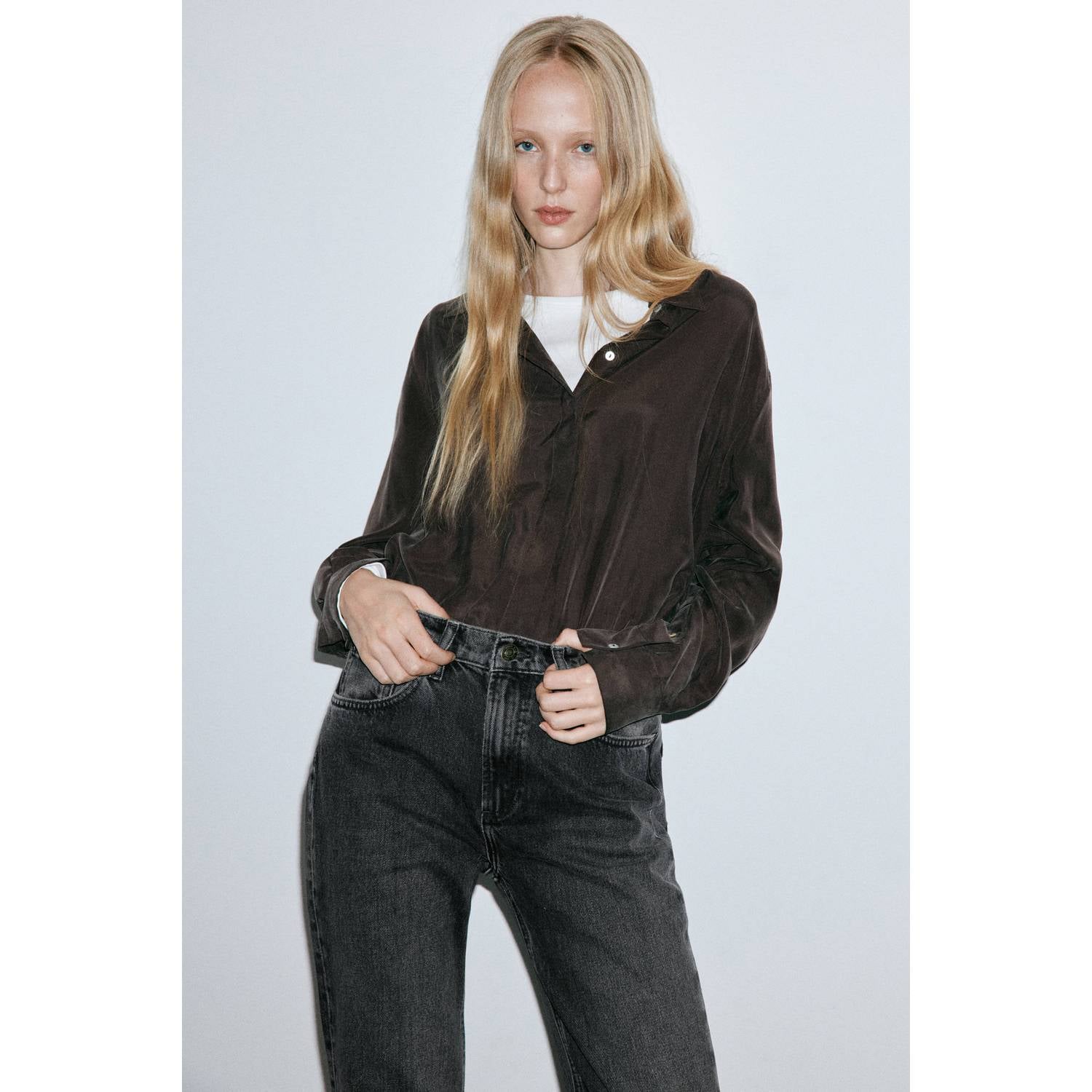Mango flared jeans grijs