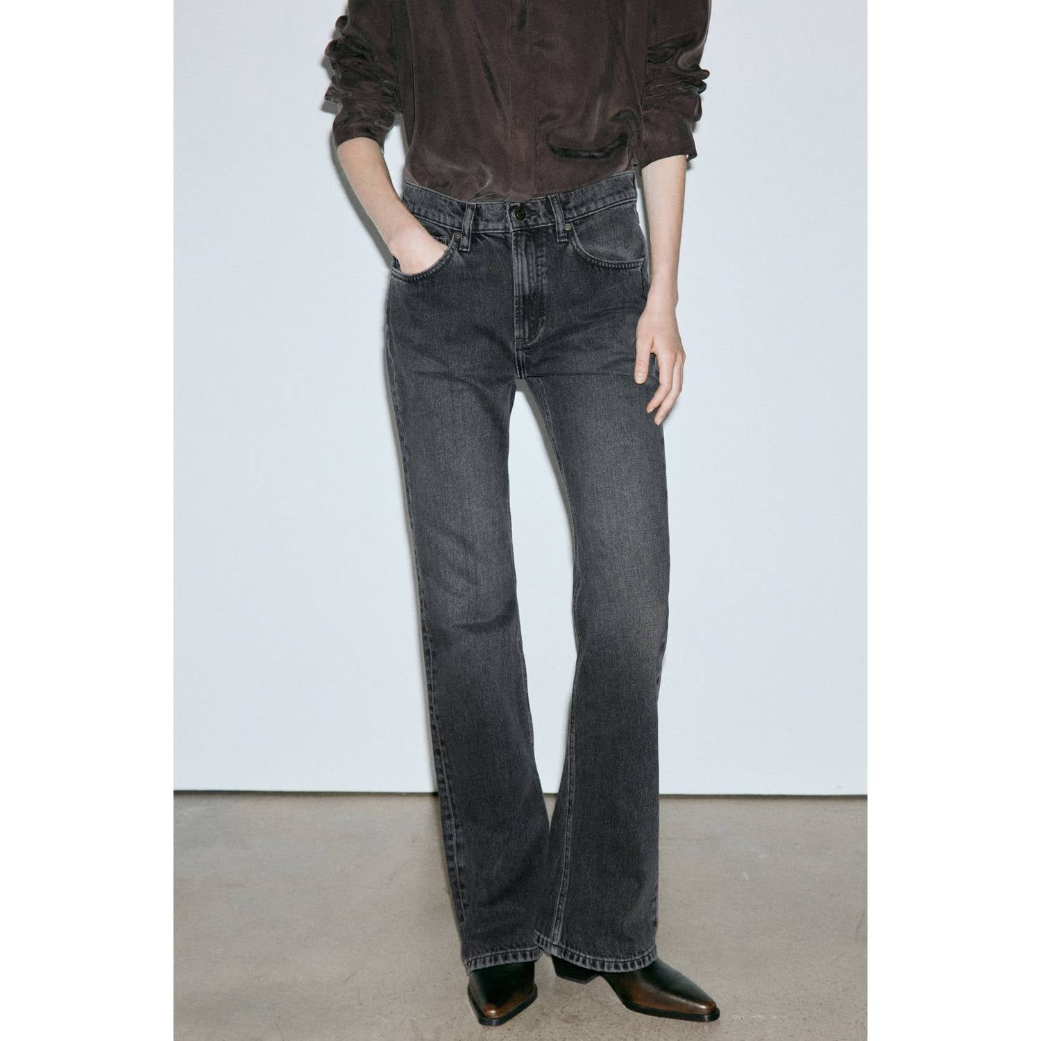 Mango flared jeans grijs