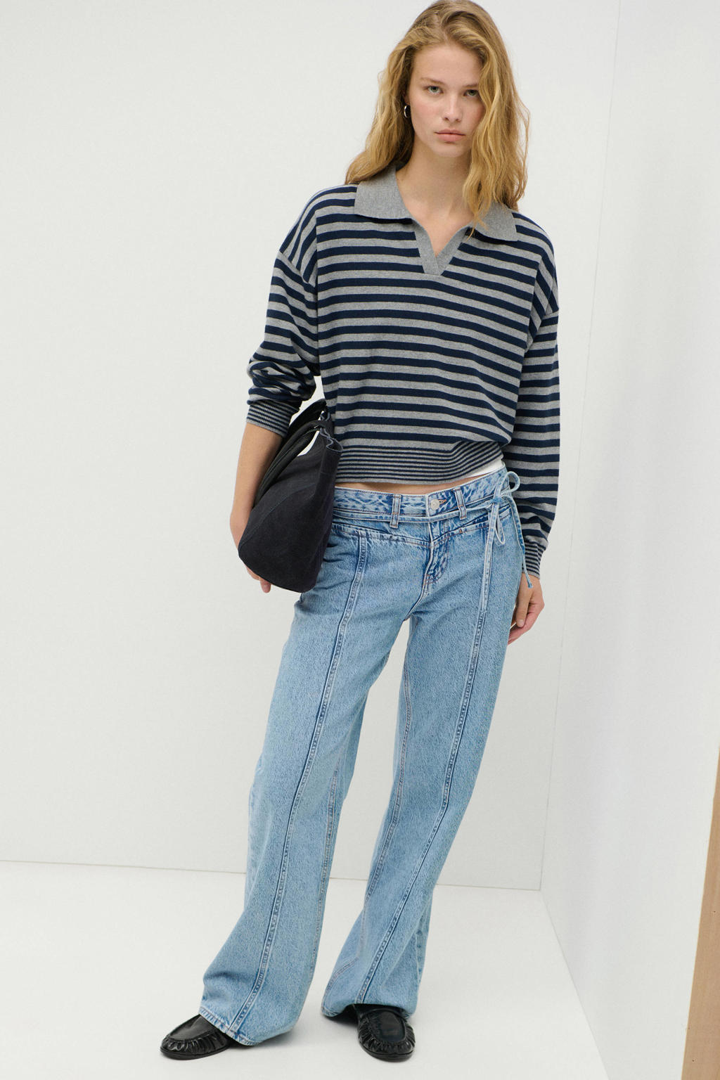 MANGO TEEN wide leg jeans - lichtblauw