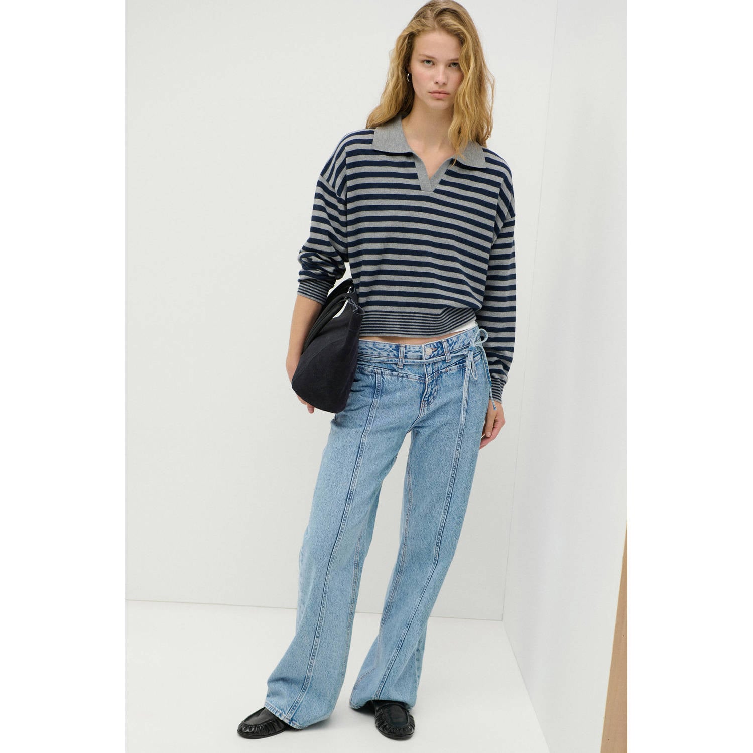 MANGO TEEN wide leg jeans lichtblauw
