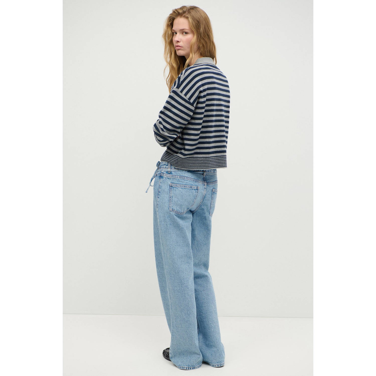 MANGO TEEN wide leg jeans lichtblauw